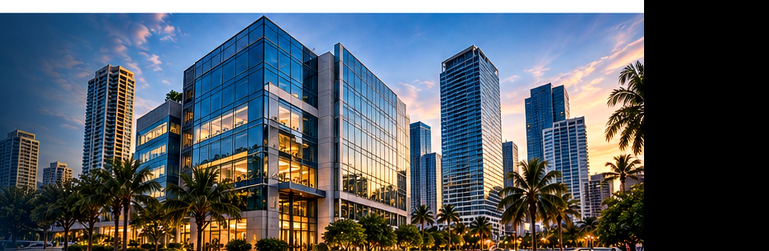 Modern office building and skyline